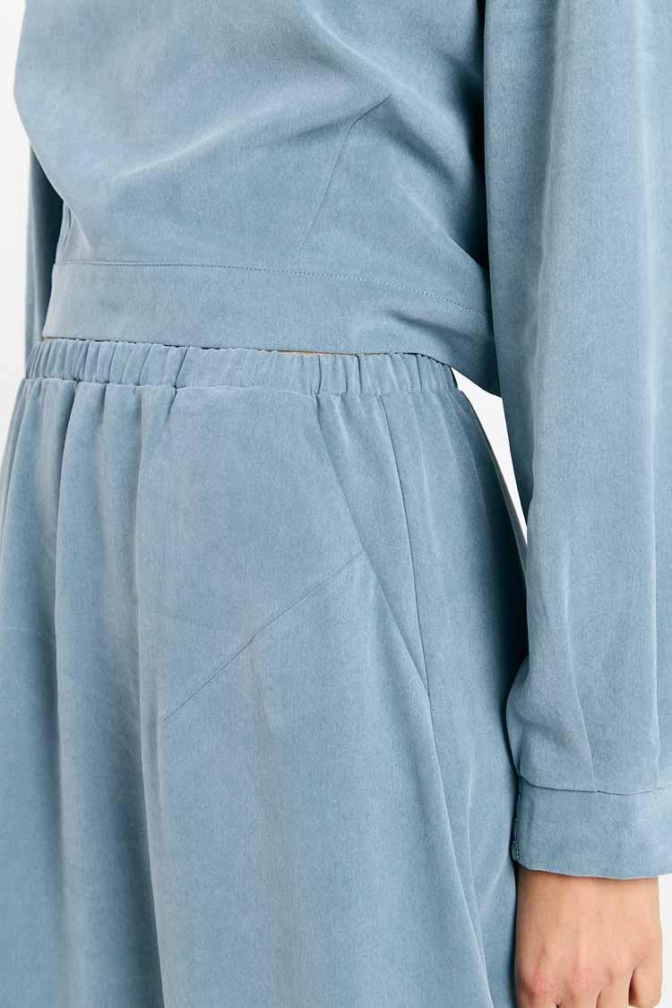 Suite13Lab Ferro Skirt Blue Gray Damen Midirock Lyocell graublau